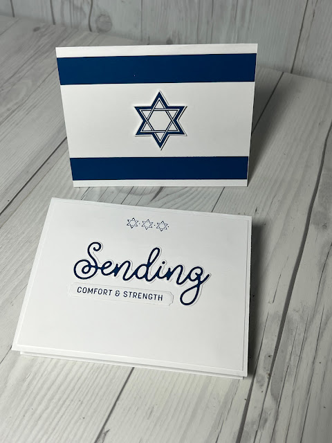 Israel's flag and comfort message in a greeting card using Celebrate the Miracle Stamp Set from Stampin' Up!