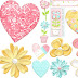 Flores y Corazones del Clipart Dulzuras de Primavera.