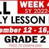 GRADE 2 DAILY LESSON LOG (Quarter 1: WEEK 4) SEPT. 12-16, 2022 Free Download