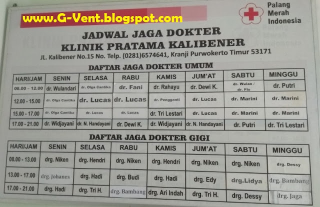 Jadwal Dokter Jaga PMI Kalibener Purwokerto