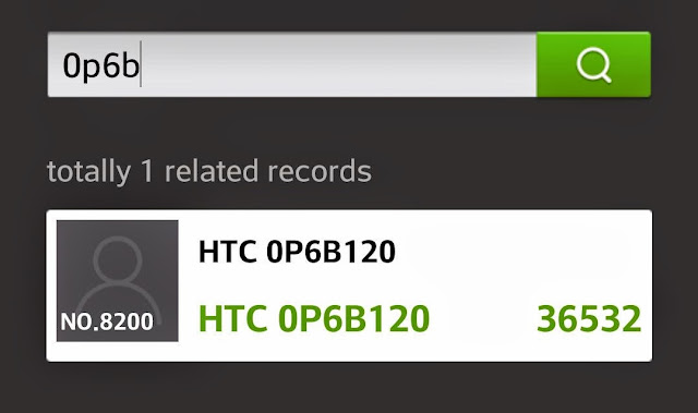 HTC 0P6B120 AnTuTu listing