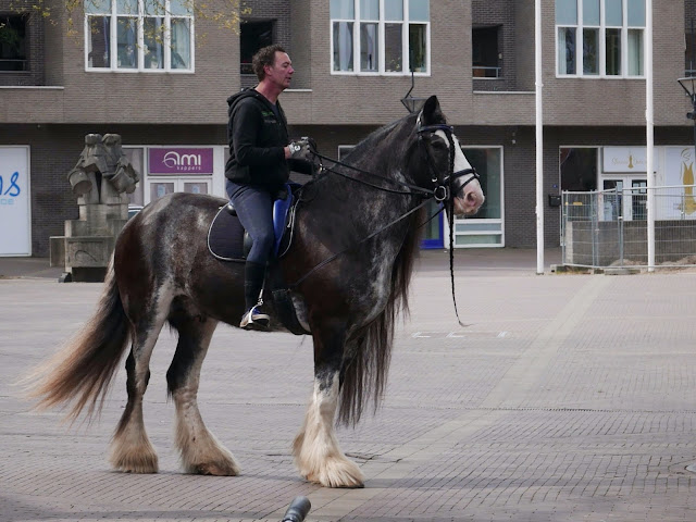 Man op paard, stadscentrum Zevenaar, 18 april 2020