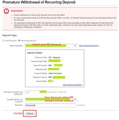 Kotak Mahindra Bank - Close RD Account