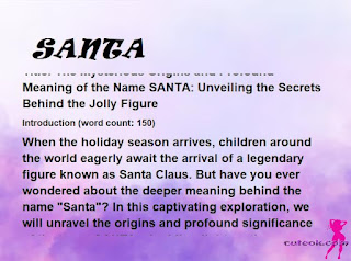 meaning of the name "SANTA"