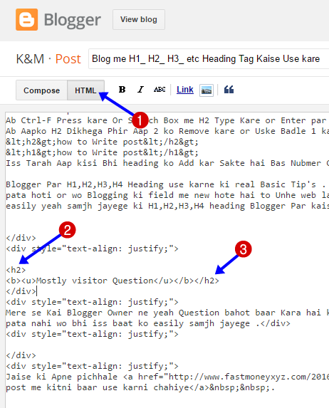 Blogger html mode