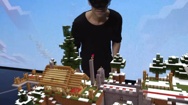 Minecraft Microsoft Hololens create world E3 2015 table