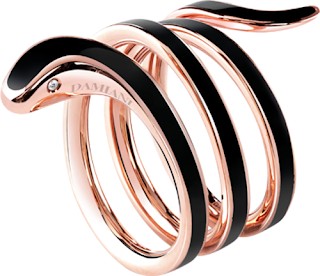 ♦Damiani Eden black ceramic rose gold diamond ring #damiani #jewelry #brilliantluxury