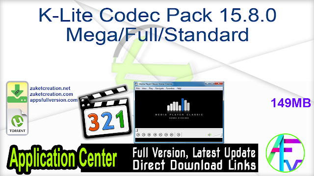 K-Lite Codec Pack 15.8.0 Mega Full Standard Free Download