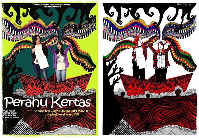 ilustrasi poster film perahu kertas