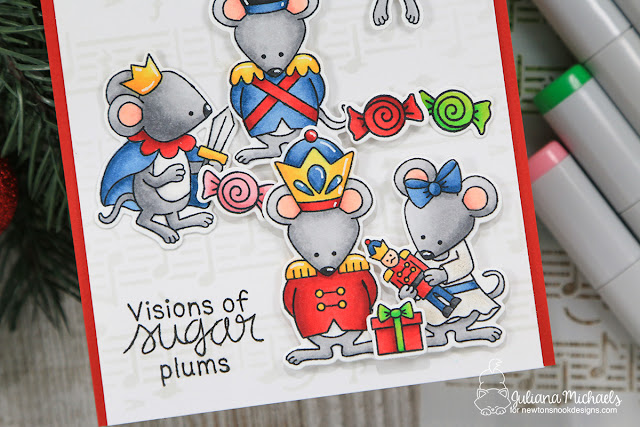 Visions Of Sugarplums Card by Juliana Michaels featuring Newton's Nook Designs Nutcracker Squeak Stamp Set