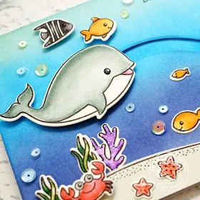 Sunny Studio Stamps: Oceans Of Joy Birthday Slider Card by Lexa Levana