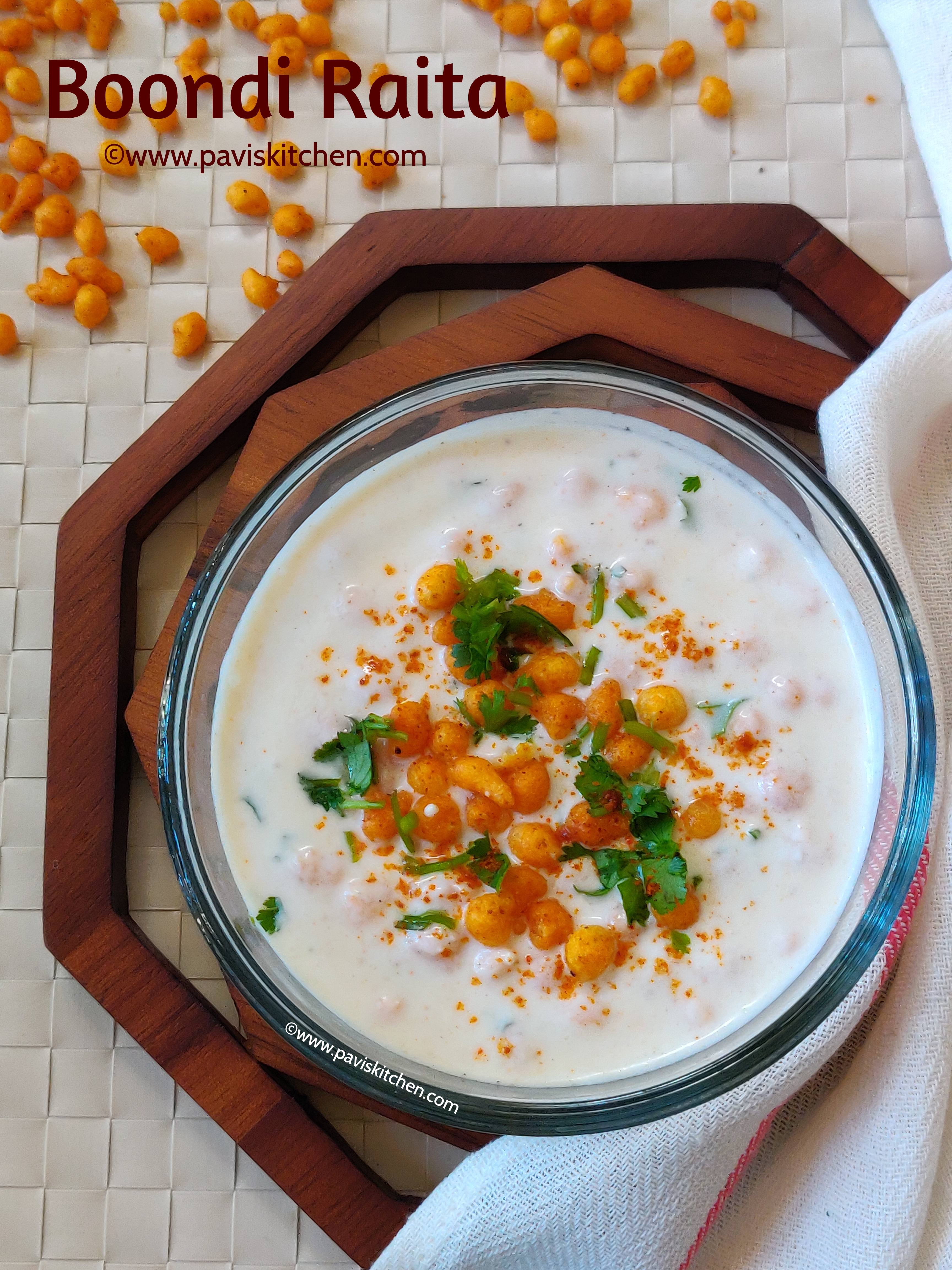 Boondi raita recipe | Dahi boondi ka raita | Khara boondi thayir pachadi