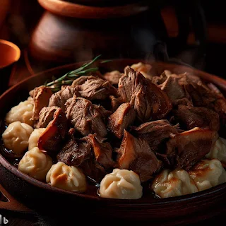 Stewed Shin Of Beef With Dumplings Homemade Kosher Recipe: Diets And Cuisines - Cooking Jewish Food