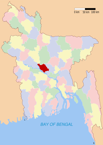 Map Of Bangladesh Districts. Manikganj in map of Bangladesh