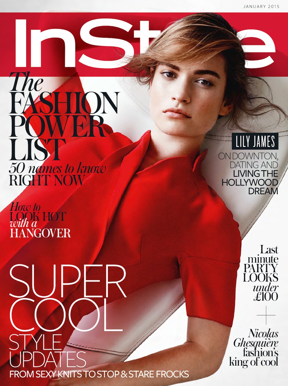 Lily James in InStyle  UK January 2022 by Marcin Tyszka