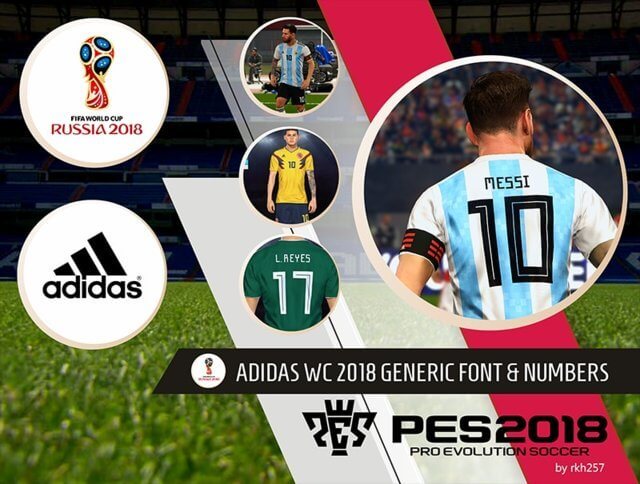 Adidas WC Generic Font & Numbers PES 2018