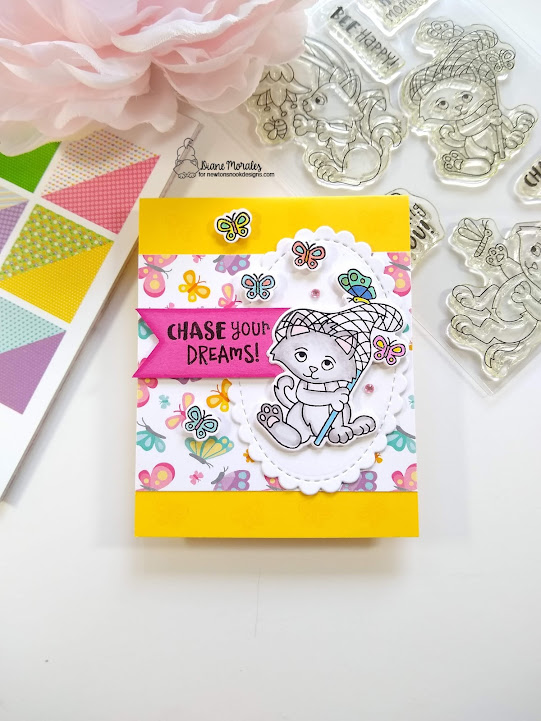 Chasing your dreams by Diane features Springtime, Gnome Garden, Captivated Kittens, and Oval Frames by Newton's Nook Designs; #inkypaws, #newtonsnook, #springcards, #catcards, #kittencards ,#springcards