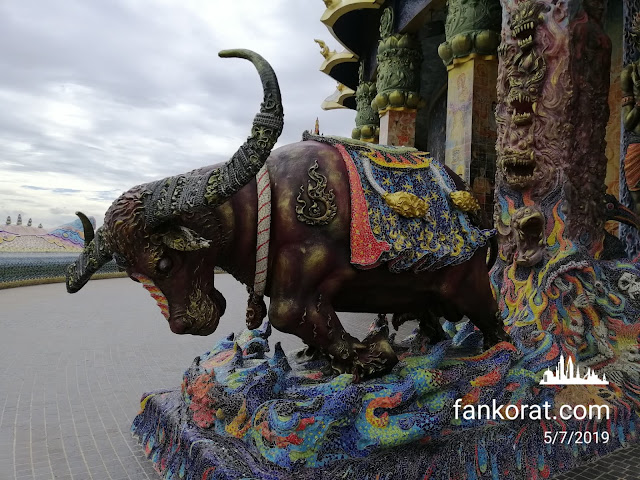 Buffalo statue at Viharn Thep Wittayakom