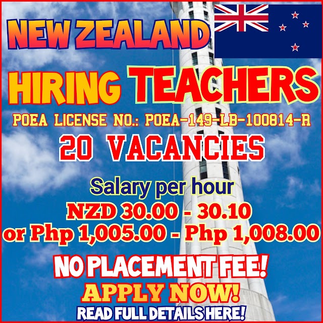 New Zealand Hiring Teachers | Apply Now!