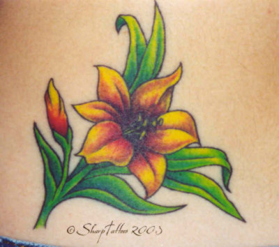 If done in a proper way a lily flower tattoo can look as fresh and natural