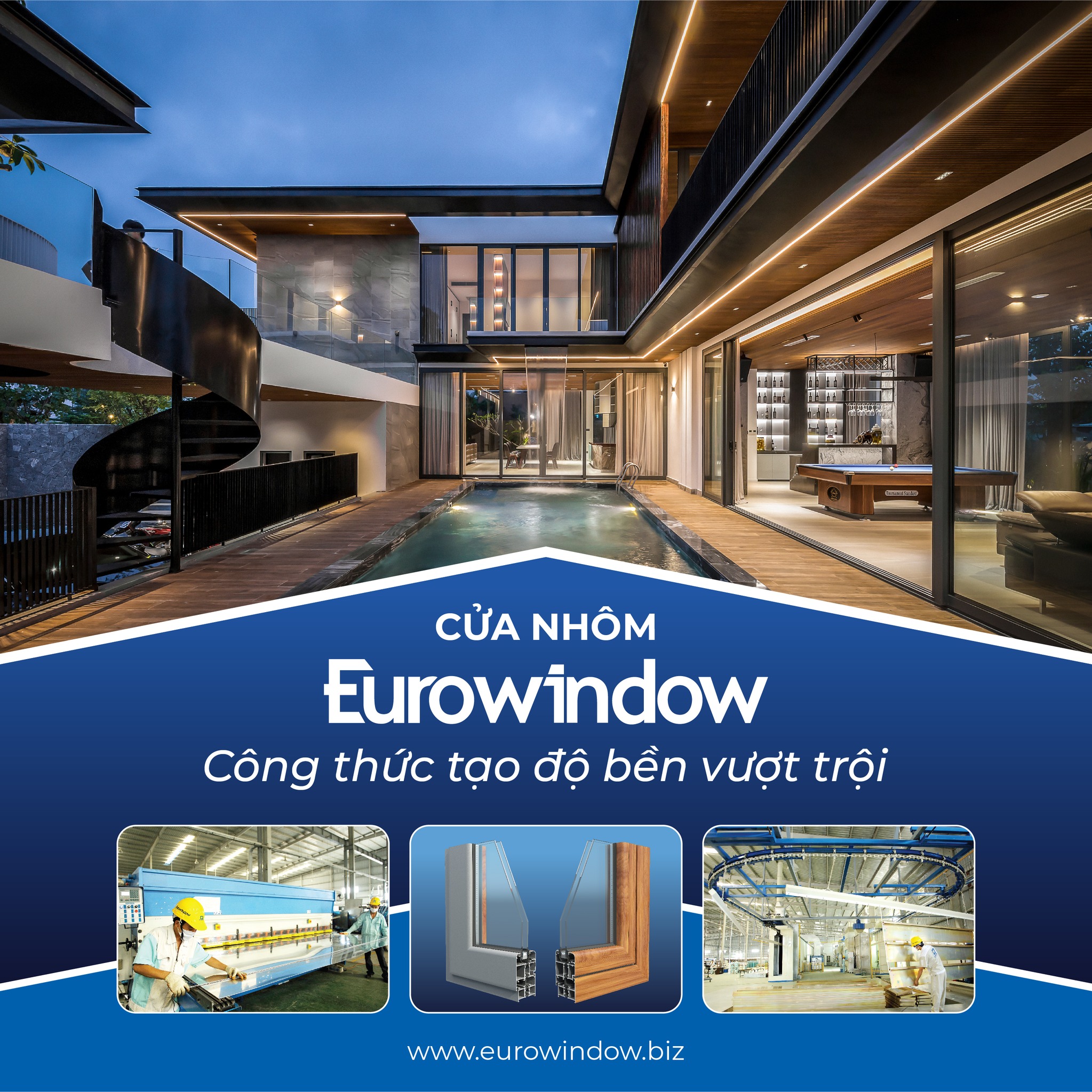 Công thức làm nên độ bền cửa nhôm Eurowindow