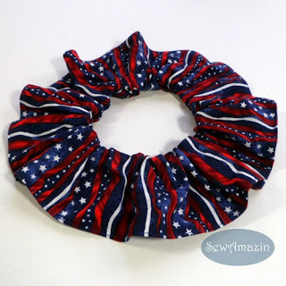  Star Spangled Stripes Patriotic Dog scrunchie Ruffle