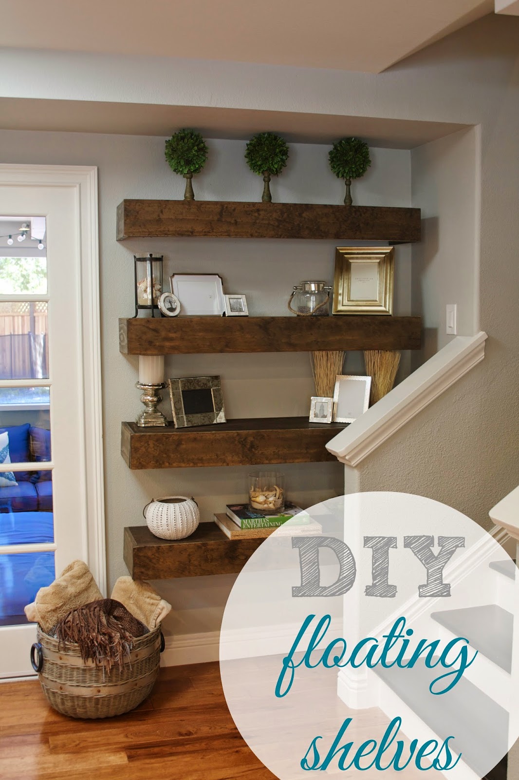 simply organized: Simple DIY: Floating Shelves Tutorial + Decor Ideas