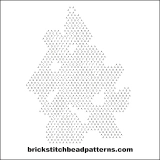 Free brick stitch seed bead earring pattern letter chart.