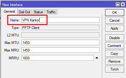 Mikrotik VPN PPTP Client
