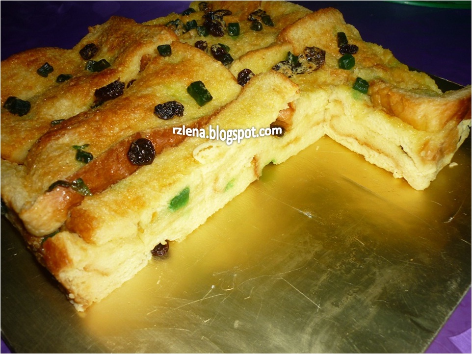 Arz's Delicious Homemade: Puding Roti dgn sos kastard