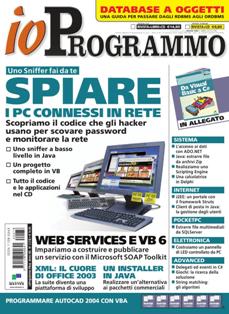 ioProgrammo 78 (2004-03) - Marzo 2004 | ISSN 1128-594X | TRUE PDF | Mensile | Professionisti | Computer | Programmazione
ioProgrammo è la rivista di riferimento per sviluppatori e tecnici informatici, come amministratori di rete, responsabili EDP, grafici professionisti. Il bilanciamento fra teoria e pratica la rende adatta anche allo studente di informatica, grazie alla sezione dedicata ai corsi incentrati sullo sviluppo di un progetto pratico. Due le varianti di prodotto: rivista con CD-Rom allegato oppure rivista con CD-Rom e libro di approfondimento monotematico. ioProgrammo è lo strumento ideale per comunicare ad un pubblico estremamente specializzato, difficilmente raggiungibile con altre testate IT.