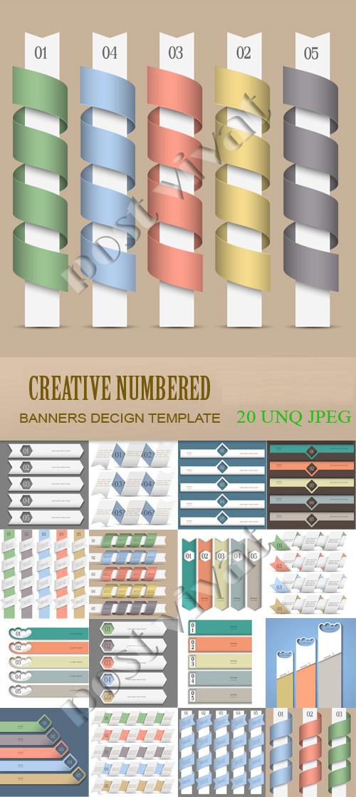 Creative numbered banners design template