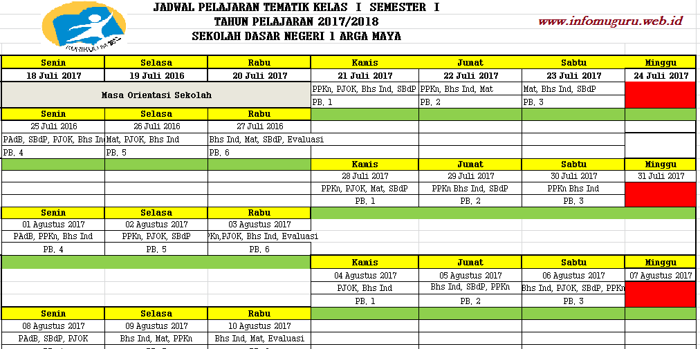 Link Download Aplikasi Jadwal Pembelajaran K13