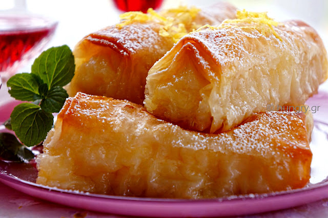 Custard Filled Pastry Rolls-Galaktoboureko