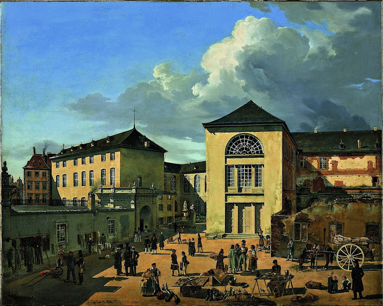 Andreas Achenbach - The Academy Courtyard in Düsseldorf