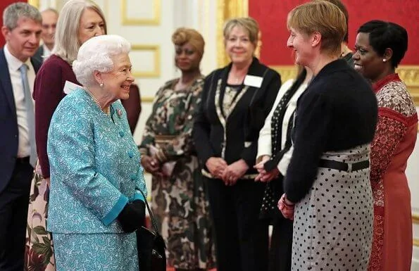 Queen Elizabeth II, as Patron of Cruse Bereavement Care, attended a reception held at St James's Palace in London
