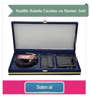 Kadife Kutulu Deri Cüzdan ve Kemer Seti