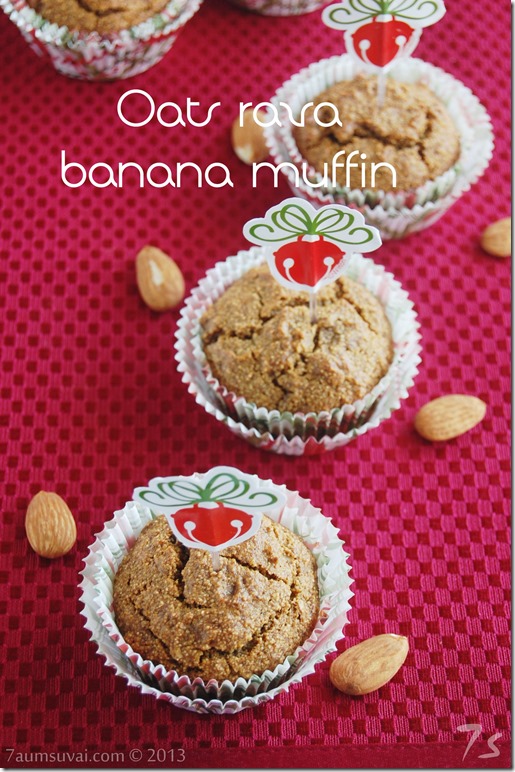 Oats rava banana muffin