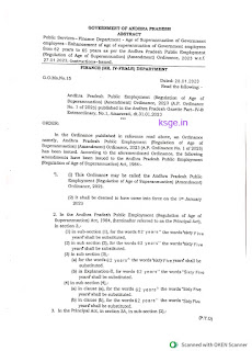 Andhra government order to raise the retirement age of government employees to 65.