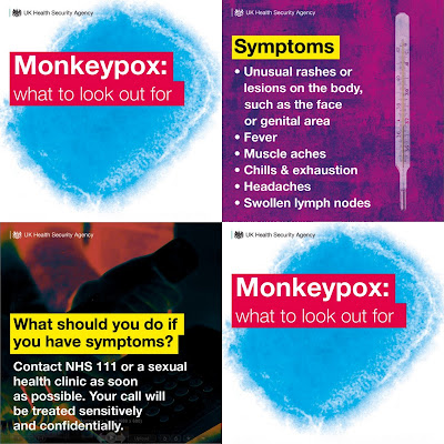 Monkeypox what to look out for UK HSA collage of 3 images describing symptoms and if in doubt check with your doctor