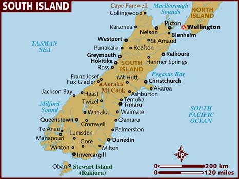  on Map Of South Island New Zealand   Political Map Of New Zealand