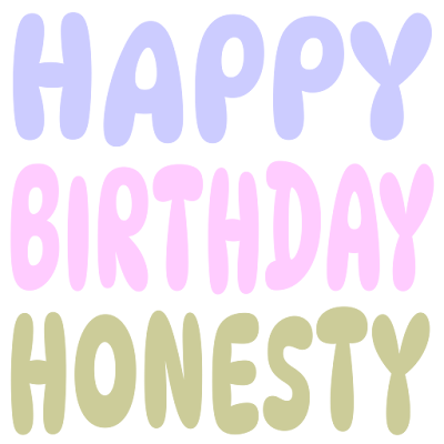 Happy Birthday Honesty (Sticker)