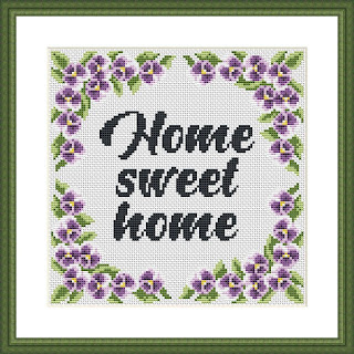 Home sweet home floral cross stitch - Tango Stitch