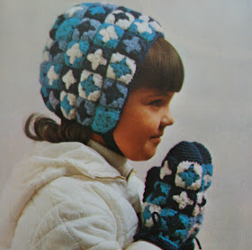 haak patroon winter muts wanten retro