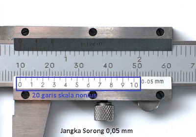 jangka sorong metrik ketelitian 0,05 mm