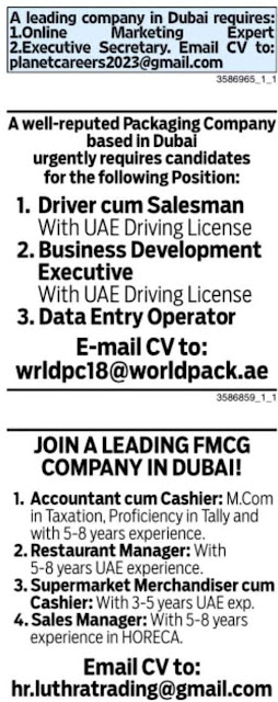 Jobs Openings In Dubai Abu Dhabi