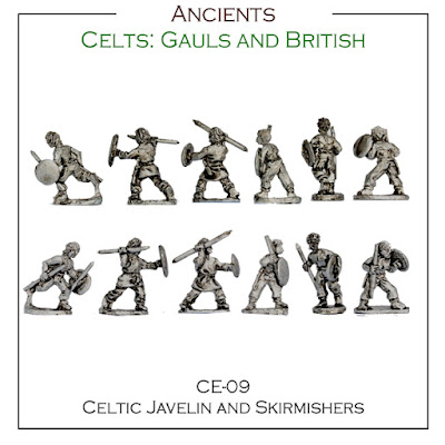 CE-09 Celtic Javelin and Skirmishers - Singles - (32 Singles figures + 4 bases)