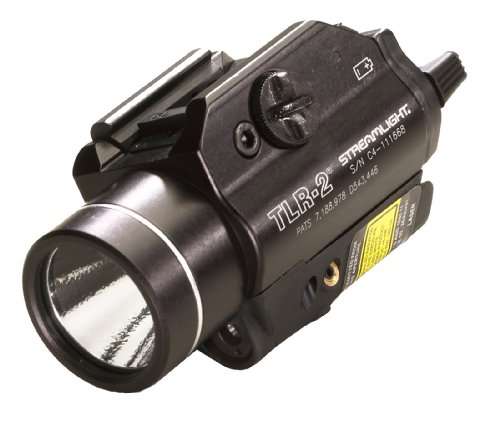 Streamlight 69120 TLR-2 C4 LED with Laser Sight Rail Mounted Weapon Flashlight, Black