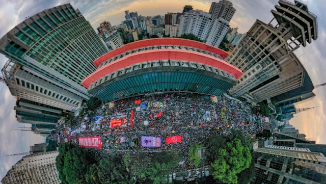 A foto mostra a Avenida Paulista, SP, na manifestação do Fora Bolsonaro de 19 de junho de 2021.