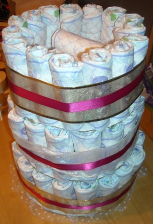 How To Make A Diaper Cake Without Rolling. How to Make a Diaper Cake
